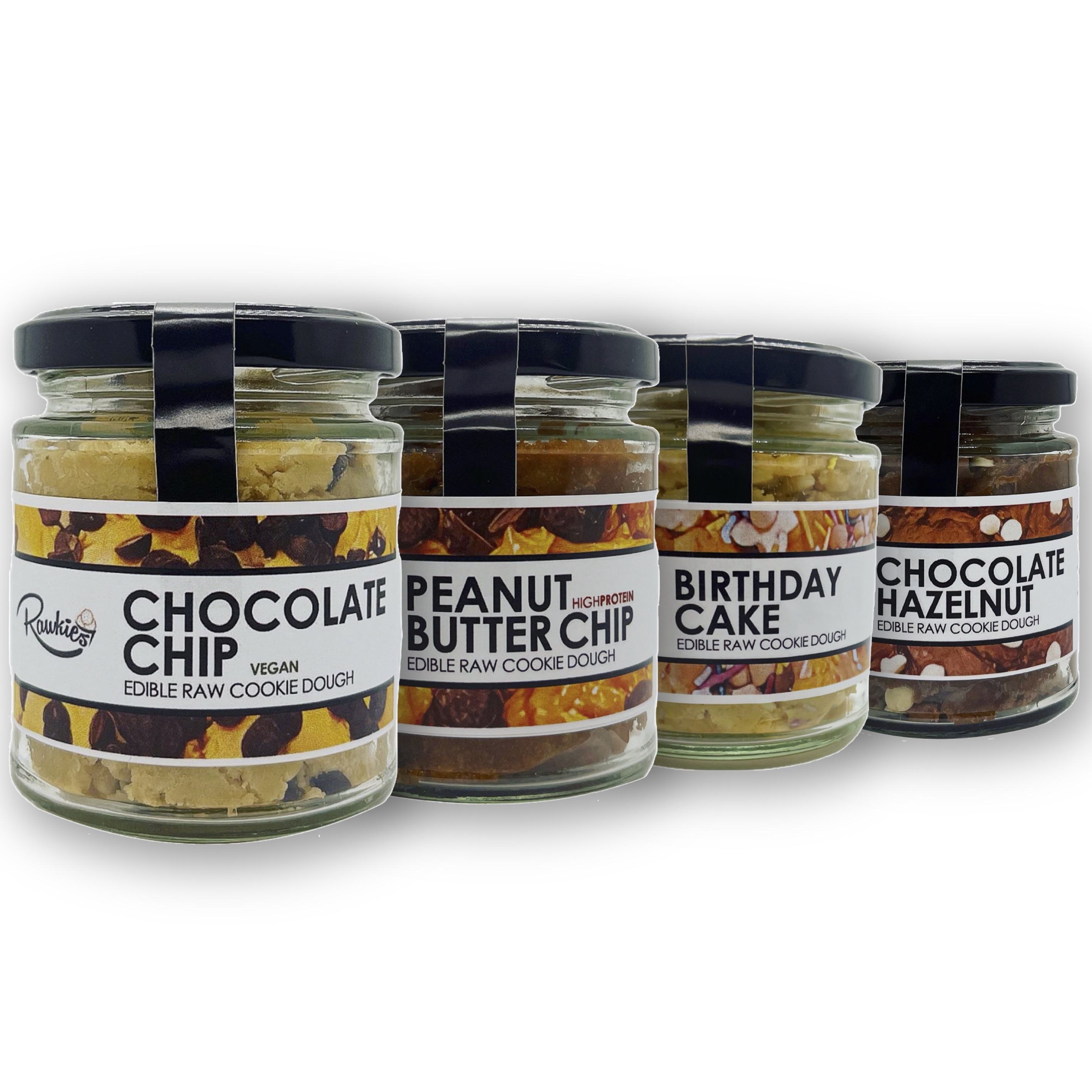 (Mix Box) Chocolate Chip, Peanut Butter Chip, Birthday Cake & Chocolate Hazelnut Ready-To-Eat Cookie Dough 6+6+6+6 (24) x 190G